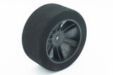 BSR Racing BSRF3225-D 1/10 Drag 25 Shore Foam Tires 32mm Black Rim (2)