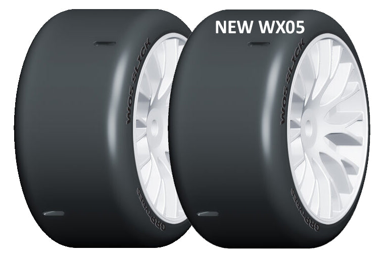 GRP GWH05-XM1 1:5 TC  Slick X-TECH Soft Compound Tire White Wheel (2)