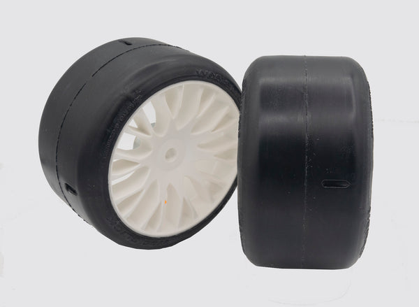 GT8/Rally 1/8 On Road Foam GT Tires 38 Shore Black Rims CONJB38B...
