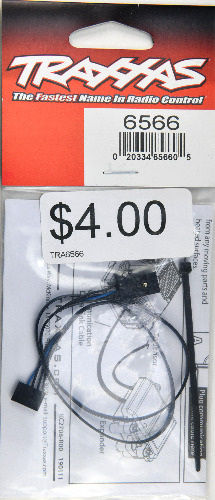 Traxxas Data link, telemetry Expander (Connects #6550X Telemetry Expander 2.0 to the #3485 VXL-6s or #3496 VXL-8s Electronic Speed Control) TRA6566