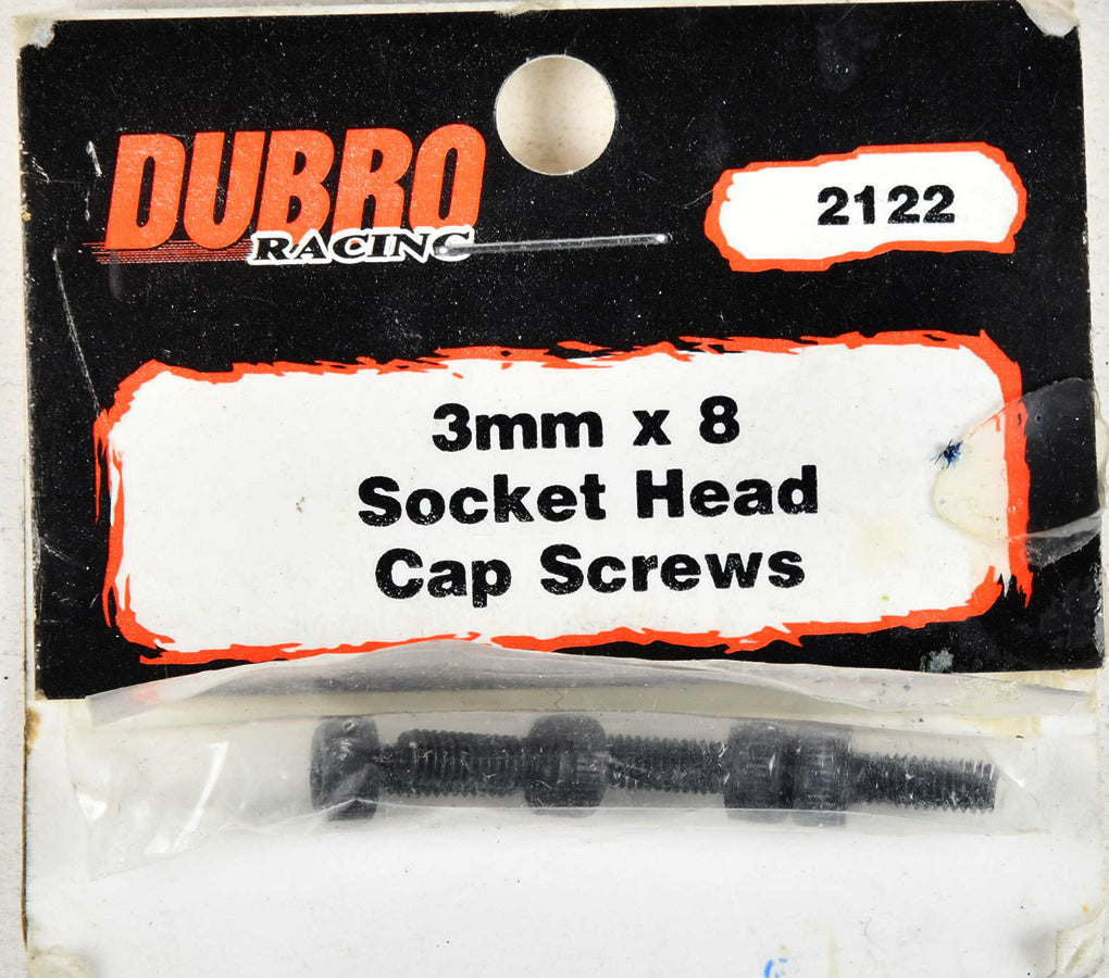 Dubro Socket Cap Screws 3mmx8 (4) DUB2122