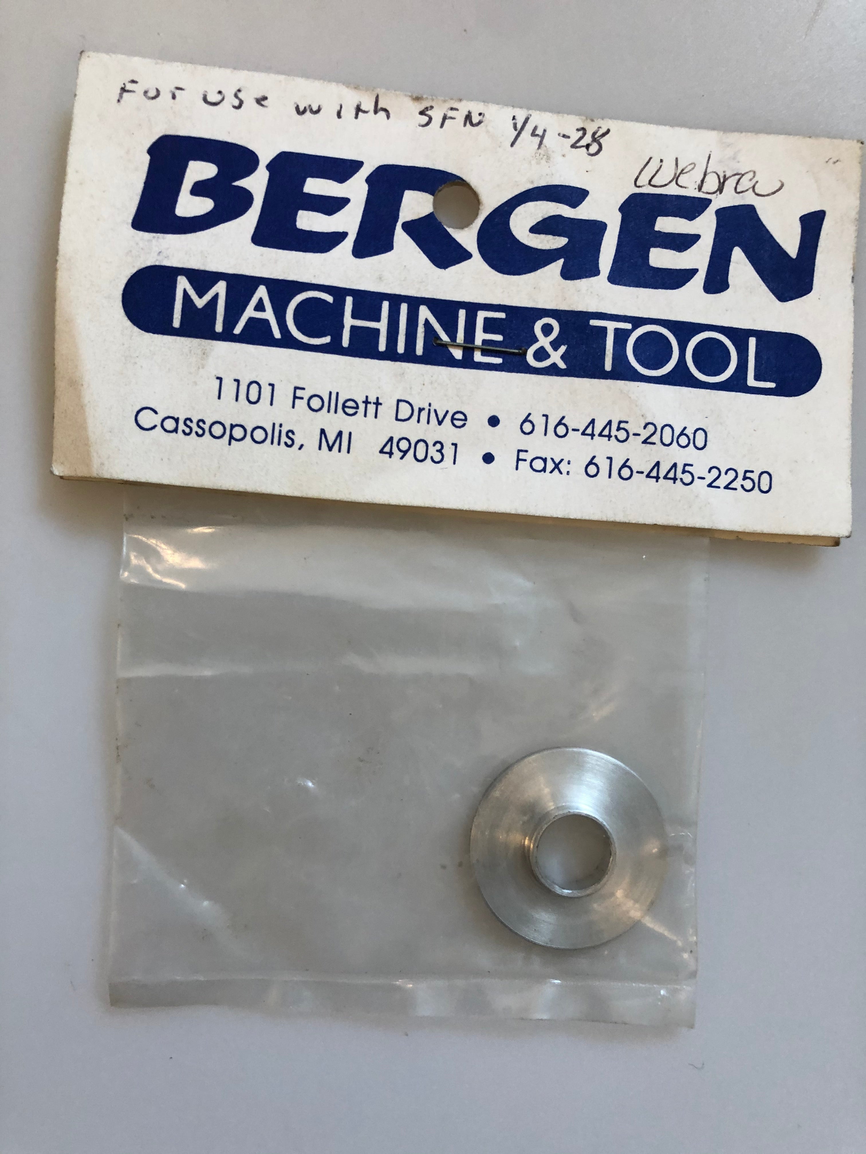 Bergen Machine & Tool Washer use with Fan Collets 3/8 x 1/4 28 BMT001