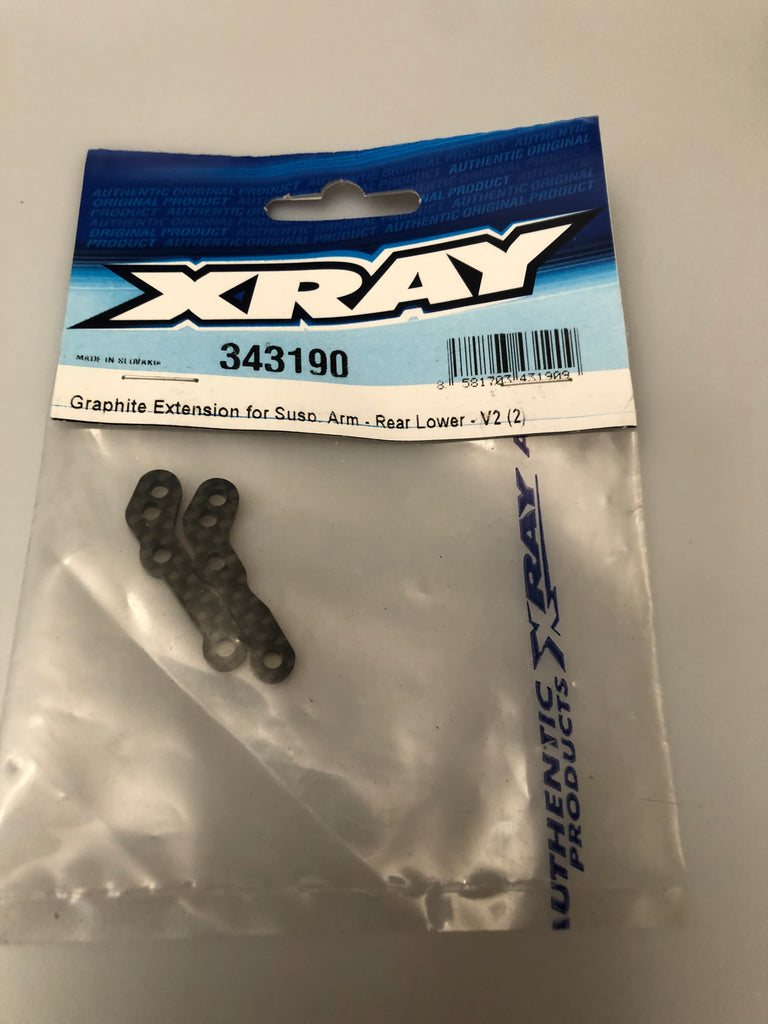 Xray Graphite Extension for Susp Arm Rear Lower V2 (2) XRA343190