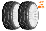 GRP GTJ03-XB3 1:8 GT New Tread Soft White 20 Spoke Rubber Tires - HARD RIM