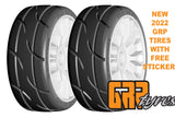 GRP GTJ03-XM7 1:8 GT New Tread Medium Hard White 20 Spoke Rubber Tires - HARD RIM