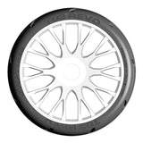 GRP GTH03-XM5x2 1:8 GT New Treaded Medium (4)White 20 Spoke Rubber Tires