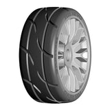 GRP GTK03-XB2 1:8 GT New Treaded ExtraSoft (2) Silver 20 Spoke Rubber Tires