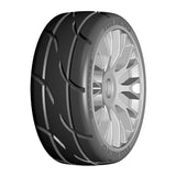 GRP GTK03-XM4 1:8 GT New Treaded SoftMedium (2) Silver 20 Spoke Rubber Tires
