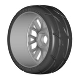 GRP GTK03-XB1 1:8 GT New Treaded UltraSoft (2) Silver 20 Spoke Rubber Tires