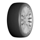 GRP GTK04-XB3 1:8 GT New Slick Soft (2) Silver 20 Spoke Rubber Tires