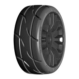 GRP GTX03-XM2 1:8 GT New Treaded SuperSoft (2) Black 20 Spoke Rubber Tires