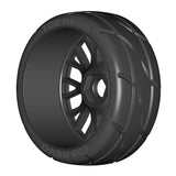 GRP GTX03-XB3x2 1:8 GT New Treaded Soft (4) Black 20 Spoke Rubber Tires