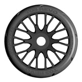 GRP GTX03-XM7x2 1:8 GT New Treaded MediumHard (4) Black 20 Spoke Rubber Tires