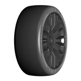 GRP GTX04-XB2 1:8 GT New Slick ExtraSoft (2) Black 20 Spoke Rubber Tires