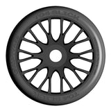 GRP GTX04-XM5 1:8 GT New Slick Medium (2) Black 20 Spoke Rubber Tires