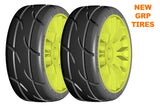 GRP GTY03-XB1x2 1:8 GT New Treaded UltraSoft (4) Yellow 20 Spoke Rubber Tires