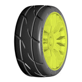 GRP GTY03-XM5 1:8 GT New Treaded Medium (2) Yellow 20 Spoke Rubber Tires