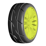 GRP GTY03-XM3 1:8 GT New Treaded Soft (2) Yellow 20 Spoke Rubber Tires