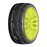 GRP GTY03-XM3 1:8 GT New Treaded Soft (2) Yellow 20 Spoke Rubber Tires