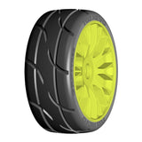 GRP GTY03-XM4 1:8 GT New Treaded SoftMedium (2) Yellow 20 Spoke Rubber Tires