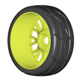 GRP GTY03-XM4 1:8 GT New Treaded SoftMedium (2) Yellow 20 Spoke Rubber Tires