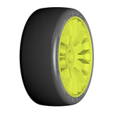 GRP GTY04-XM3 1:8 GT New Slick Soft (2) Yellow 20 Spoke Rubber Tires