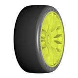 GRP GTY04-XB2 1:8 GT New Slick ExtraSoft (2) Yellow 20 Spoke Rubber Tires