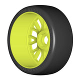 GRP GTY04-XM2 1:8 GT New Slick SuperSoft (2) Yellow 20 Spoke Rubber Tires