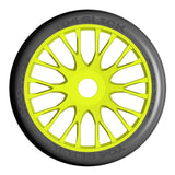 GRP GTY04-XM5 1:8 GT New Slick Medium (2) Yellow 20 Spoke Rubber Tires