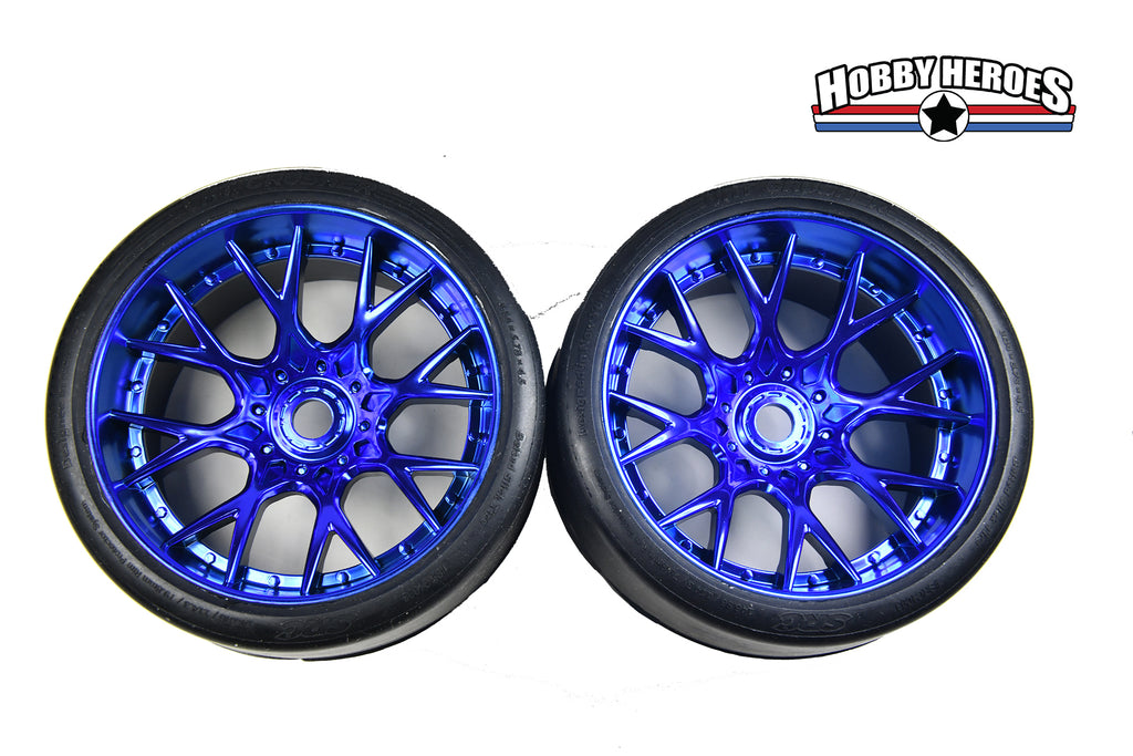 Sweep Racing Monster Truck VHT Crusher Belted Tire on WHD Blue Chrome Wheel SWSRC1003BC
