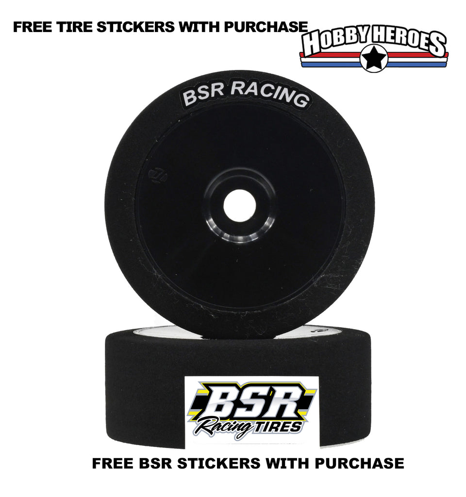 BSR Racing BSRC8023-B 1/8 Buggy Orange Foam GT Tire Compound Black Dish Rim (2)