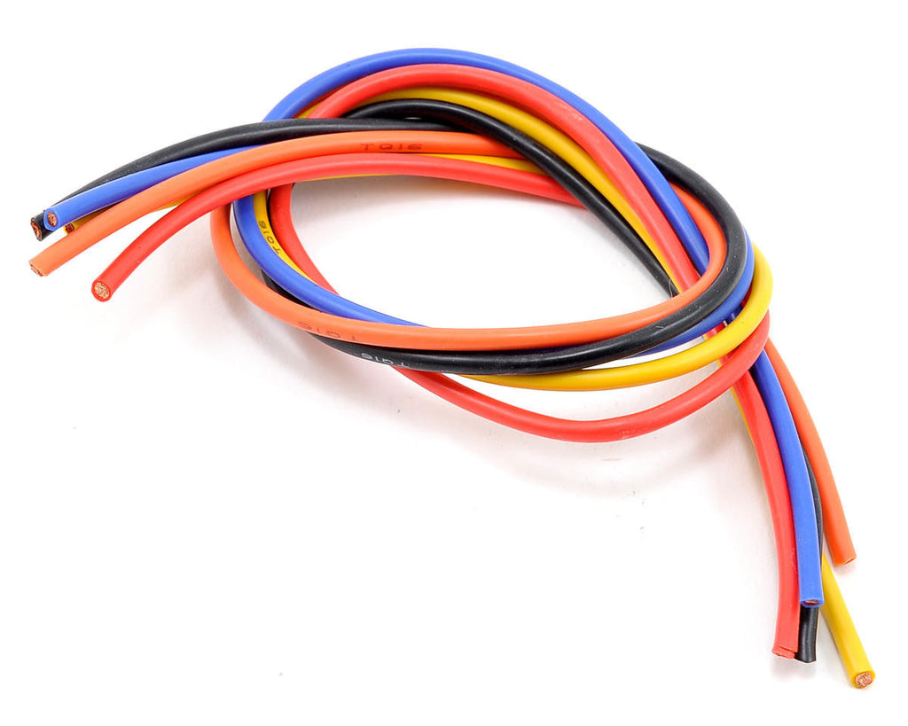 TQ Wires 16 Gauge 5' Wire Kit 1' ea Black/Blue/Red/Orange/Yellow TQ1605