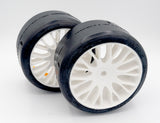 GRP GWH05-XM2 1:5 TC  Slick X-TECH Medium Compound Tire White Wheel (2)