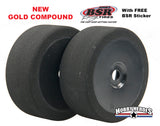 BSR Racing BSRC8022-B 1/8 Buggy Gold Foam GT Tire Compound Black Dish Rim (2)