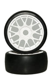 Sweep Racing 40145E415 1:8 GT Belted Slick EXP 45 Shore White Spoke Rim (2)