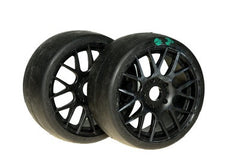 Sweep Racing 40145E414 1:8 GT Belted Slick EXP 45 Shore Black Spoke Rim (2)