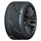 GRP GWX04-XM2 1:5 TC  REVO X-TECH Medium Compound Tire Black Wheel (2)