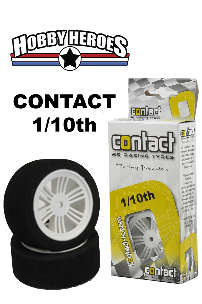 CONJ13203 Contact 1/10 Front 26mm 32 Shore Nylon Rim On Road Foam Tires (2)