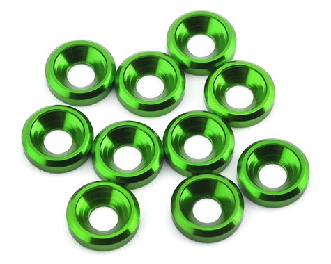 175RC Aluminum Flat Head High Load Spacer Concave Washer for Kyosho Associated XRay Losi  (Green) (10) 175-12125