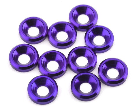 175RC Aluminum Flat Head High Load Spacer, Concave Washer for Kyosho Associated XRay Losi (Purple) (10) 175-12126