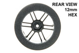 BSR Racing BSRF3232-D 1/10 Drag 32 Shore Foam Tires 32mm Black Rim (2)