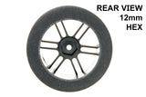 BSR Racing BSRF4532-D 1/10 Drag 32 Shore Foam Tires 45mm Black Rim (2)