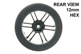 BSR Racing BSRF4530-D 1/10 Drag 30 Shore Foam Tires 45mm Black Rim (2)