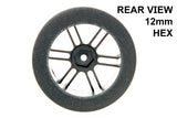 BSR Racing BSRF3230-D 1/10 Drag 30 Shore Foam Tires 32mm Black Rim (2)