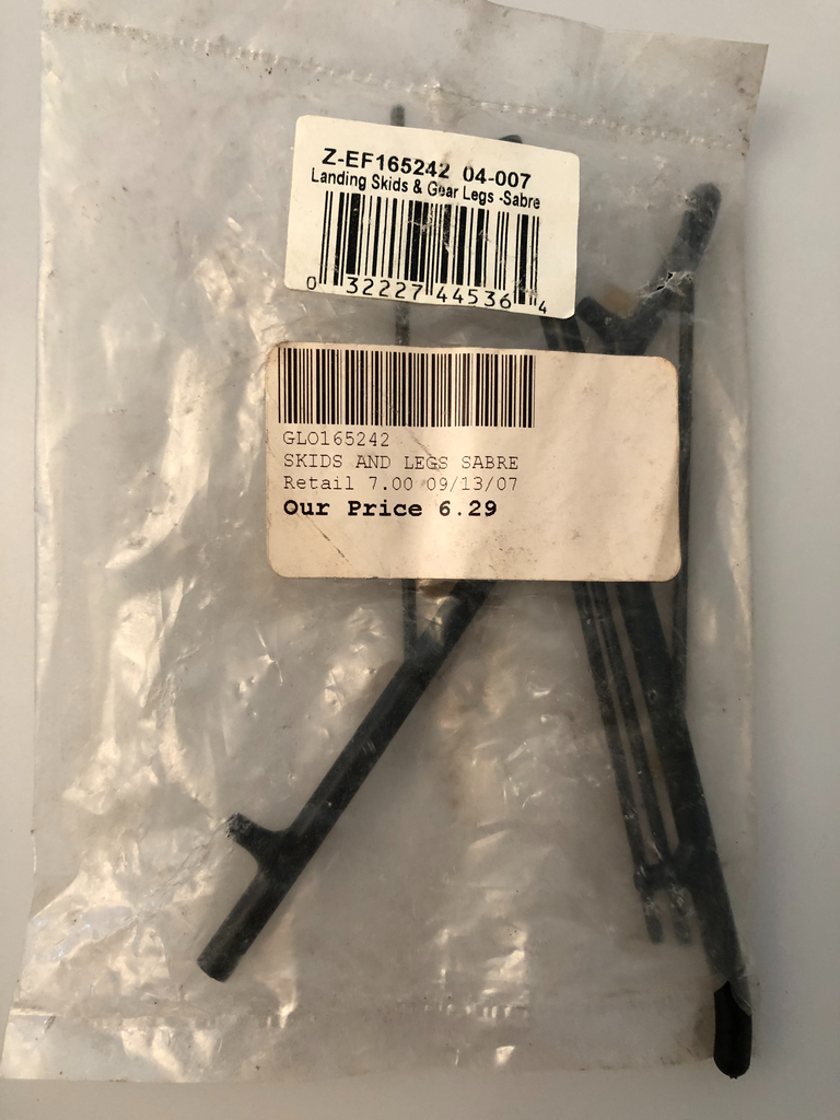 Evo-Flight Helicopters 165242 Skids and Legs Sabre GLO165242