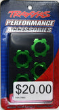 Traxxas Wheel Hubs, Hex, Aluminum (Green-Anodized) (4) TRA7756G