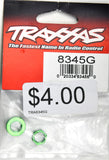 Traxxas Servo Saver Nuts, Aluminum, Green-Anodized (Hex (1), Serrated (1)) TRA8345G