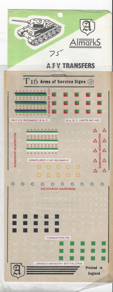 Almarks T16 Arms of Service signs