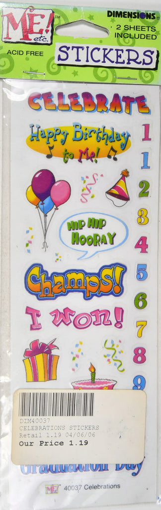 Dimensions 40037 Celebrations Stickers DIM40037