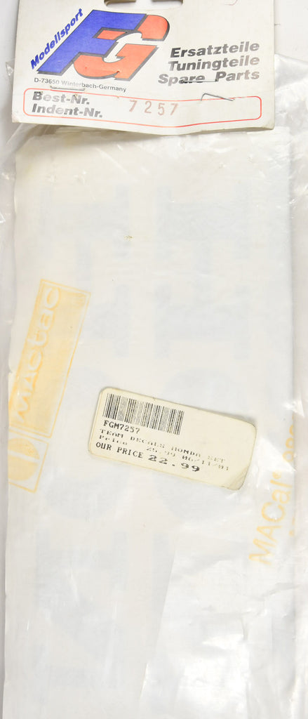 FG Modellsport Team Decal Sheet Honda Accord Set FG7257